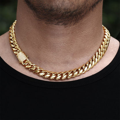 Iced Out Clasp Miami Cuban Link Chain