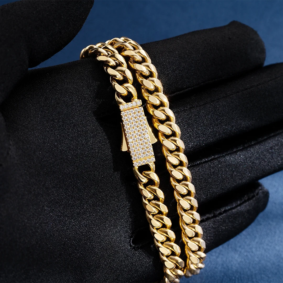 8mm Miami Cuban Link Chain with Moissanite Clasp