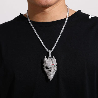 Iced Rose Skull Pendant