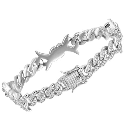 Barb Wire Cuban Link Bracelet