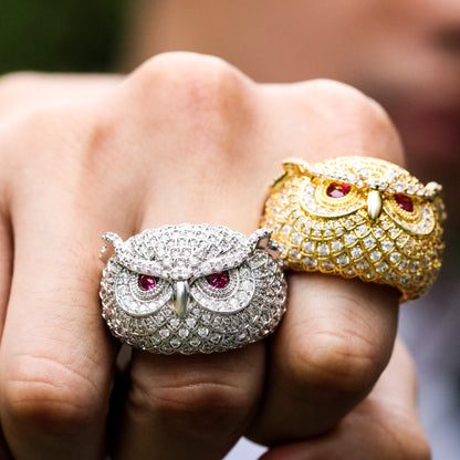 Iced Owl Ring