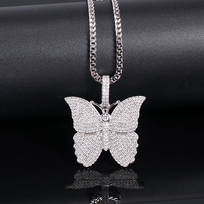 Iced Butterfly Pendant