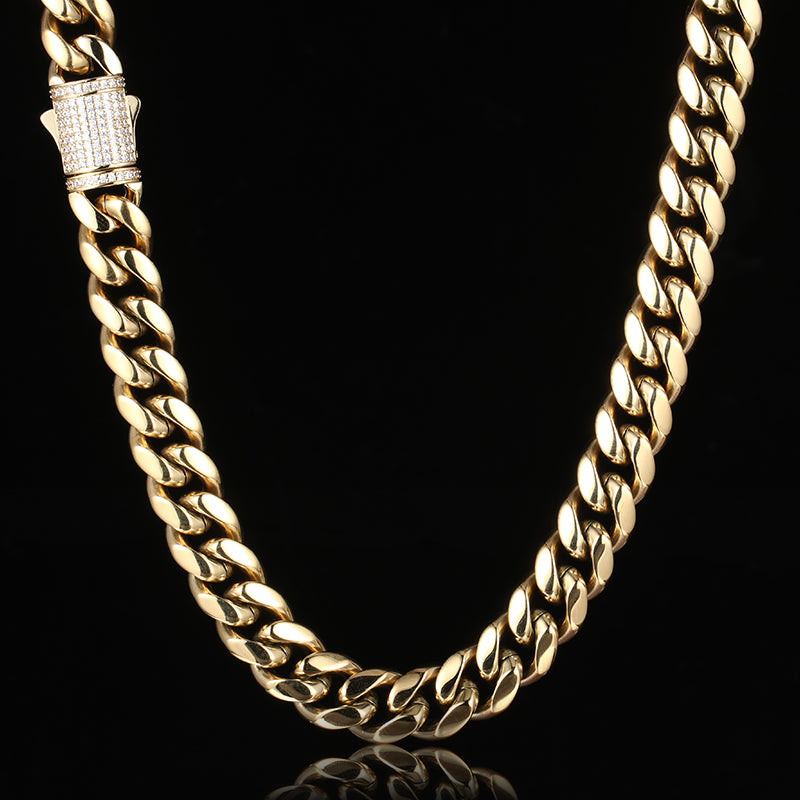 Iced Out Clasp Miami Cuban Link Chain