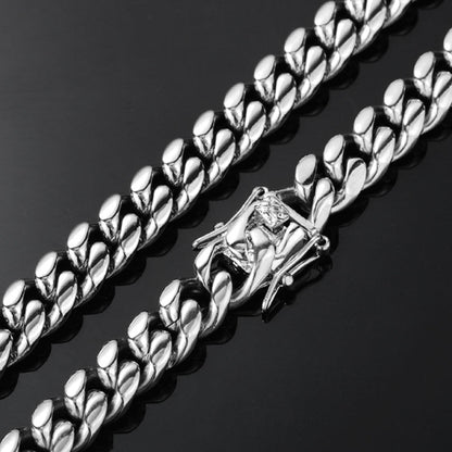 12MM Miami Cuban Link Set - White Gold