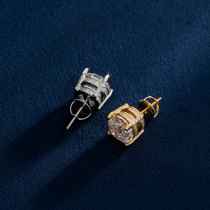 Halo Moissanite Stud Earrings