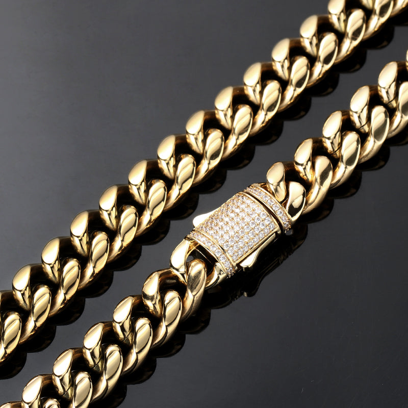 Iced Out Clasp Miami Cuban Link Chain