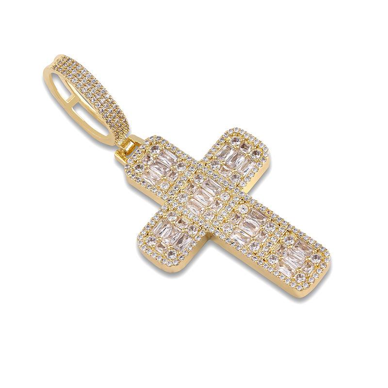 Iced Baguette Cross Pendant