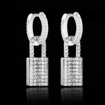 Iced Lock Earrings