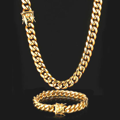 12MM Miami Cuban Link Set