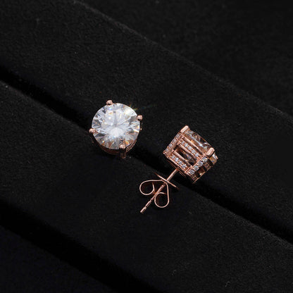 Halo Moissanite Stud Earrings