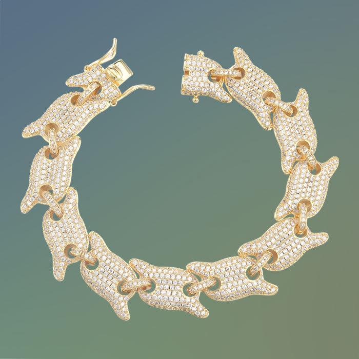 Spiked Iced out Gucci Link Bracelet