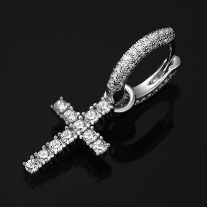 Iced Cross Earrings