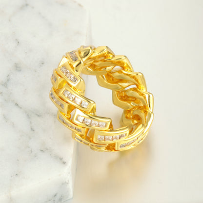 Iced Cuban Link Ring