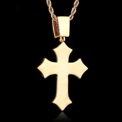 Golden Double Cross Pendant