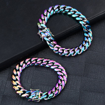 Rainbow Miami Cuban Link Bracelet