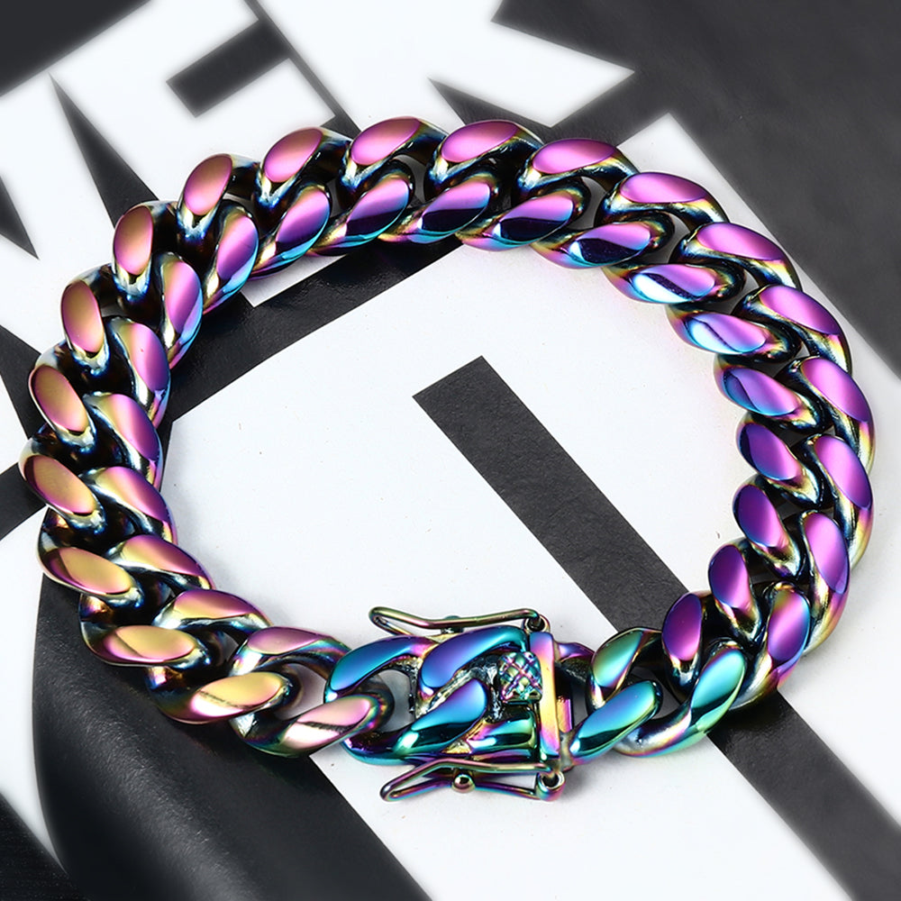 Rainbow Miami Cuban Link Bracelet