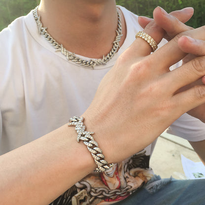 Barb Wire Cuban Link Bracelet