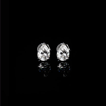 Pear Cut Stud Moissanite Earrings