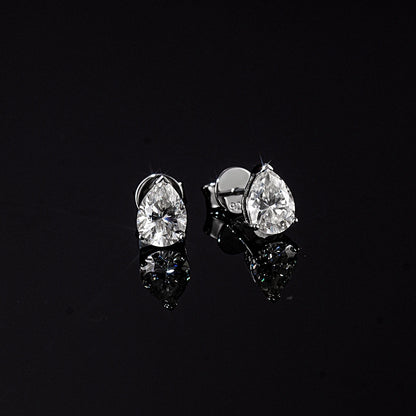 Pear Cut Stud Moissanite Earrings