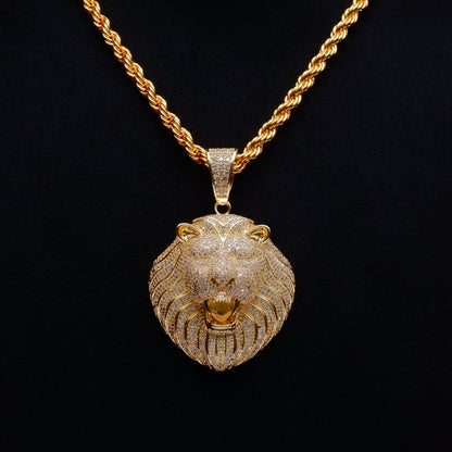 🔥FAHION LION ICED ZIRCON PENDANT