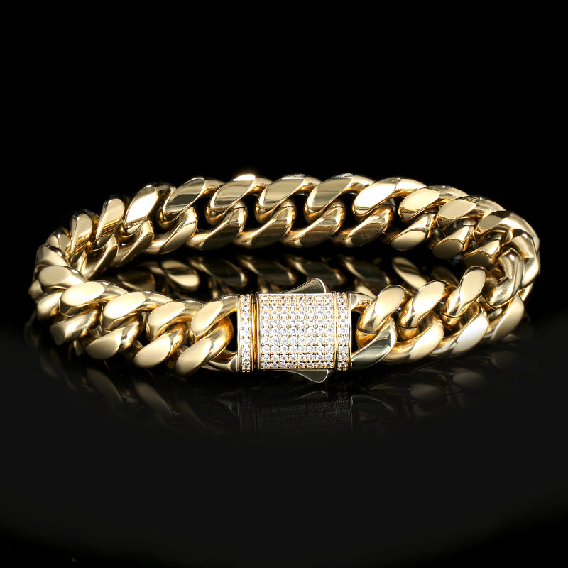 Iced Out Clasp Miami Cuban Link Bracelet