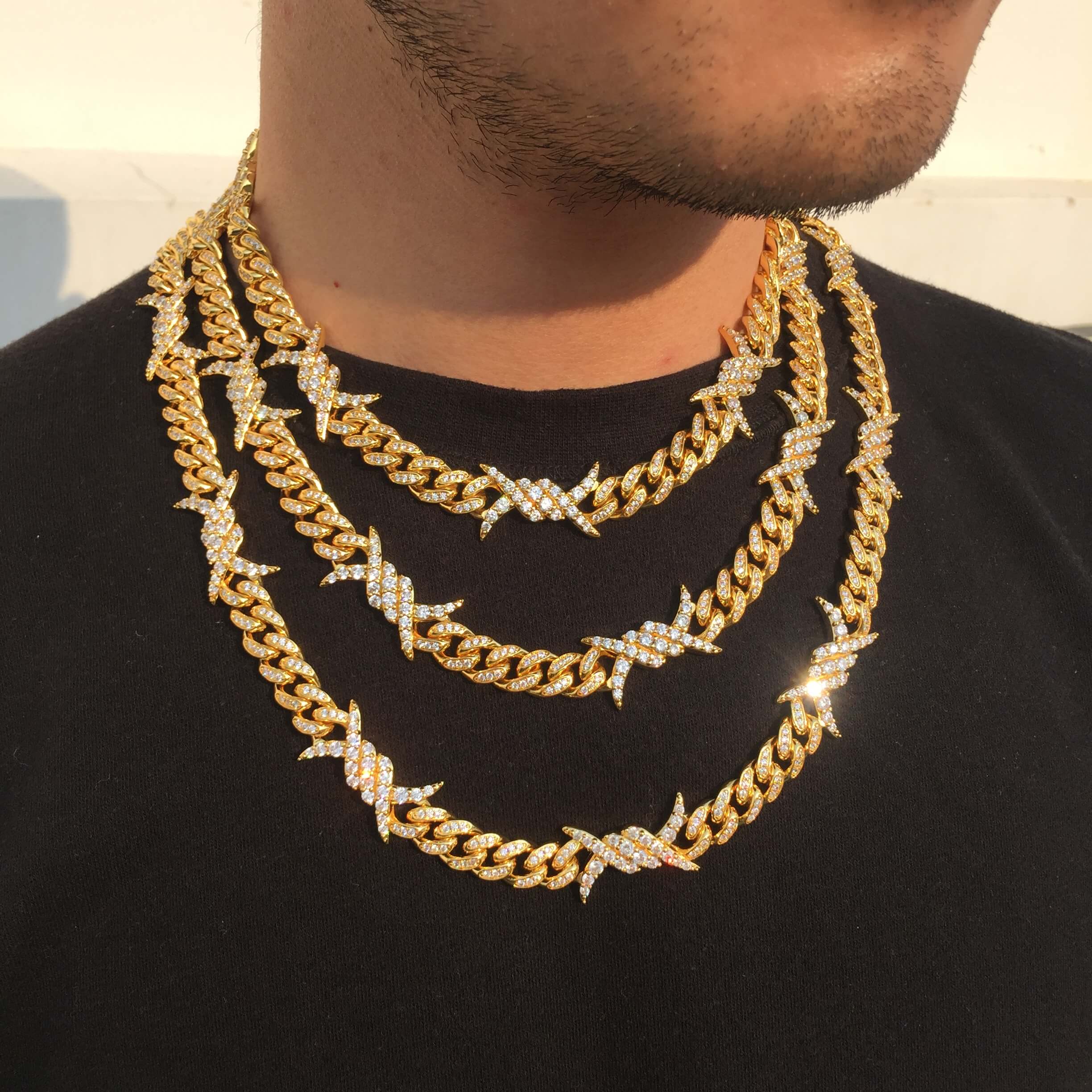 Barb Wire Cuban Link Chain