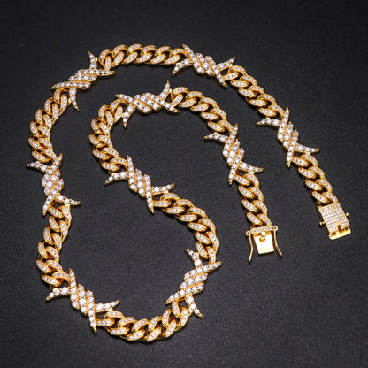 10MM Barb Wire Cuban Link Chain