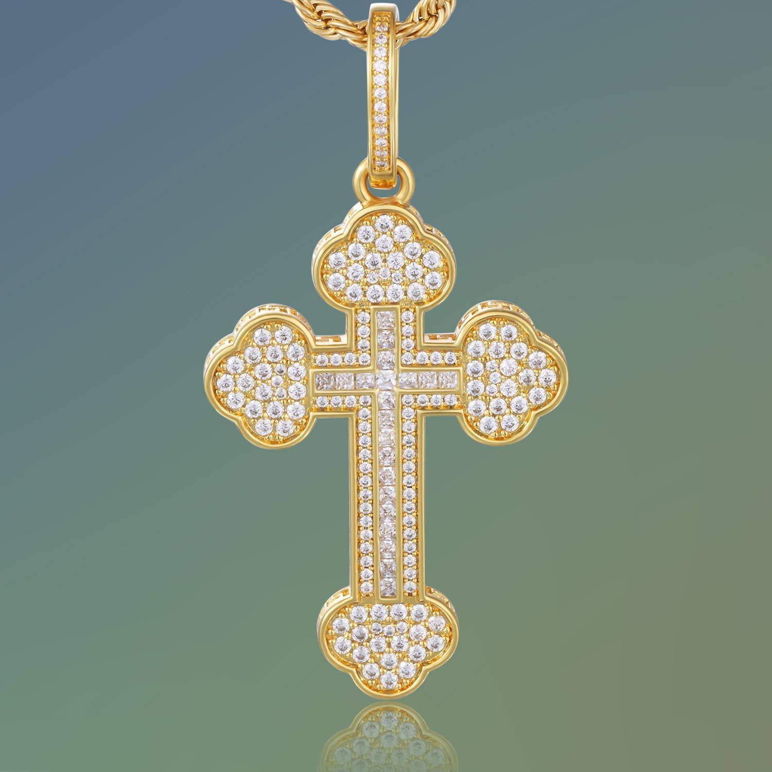 Double-Layered Bottoni Cross Pendant