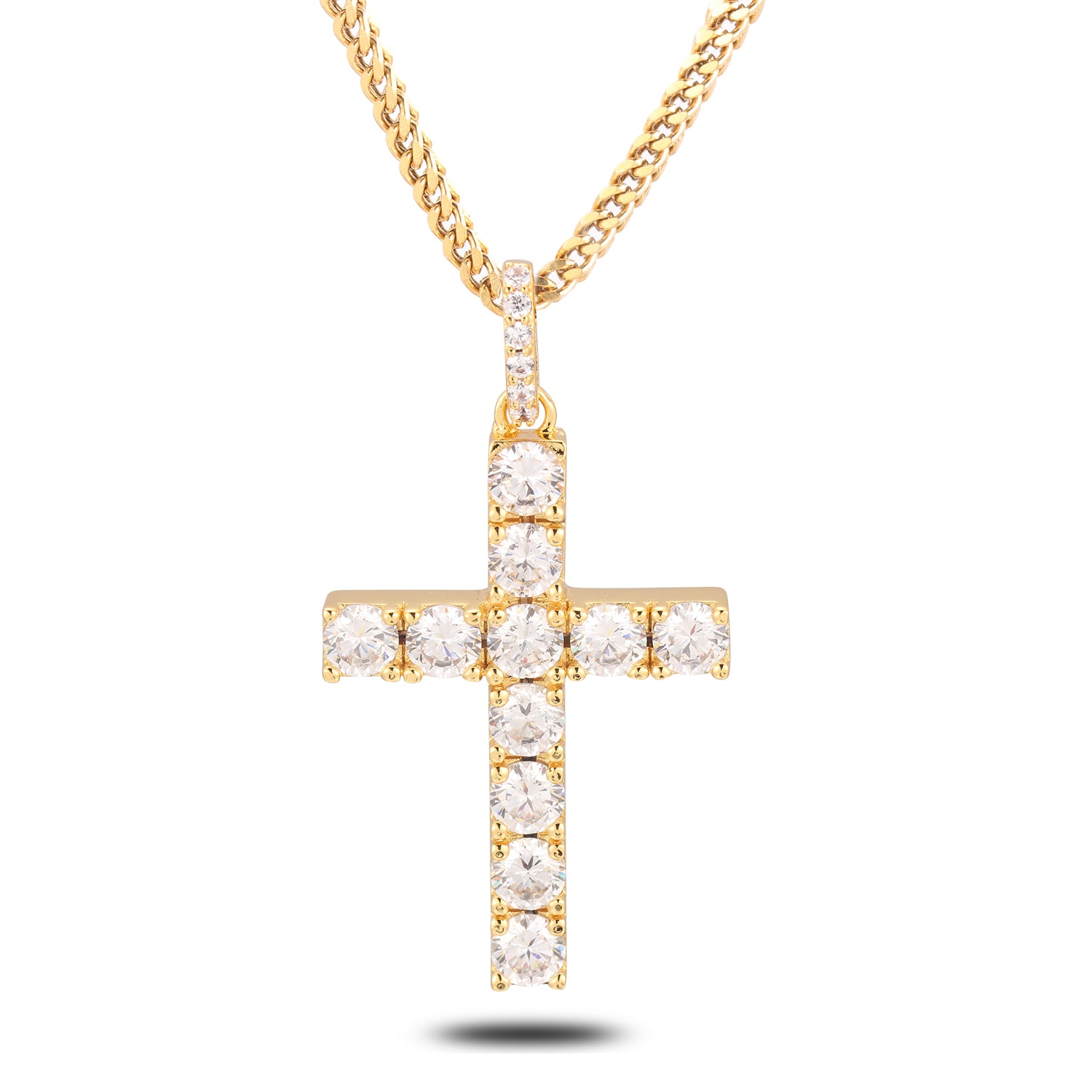 Iced Tennis Cross Pendant