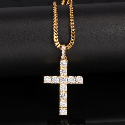 Iced Tennis Cross Pendant