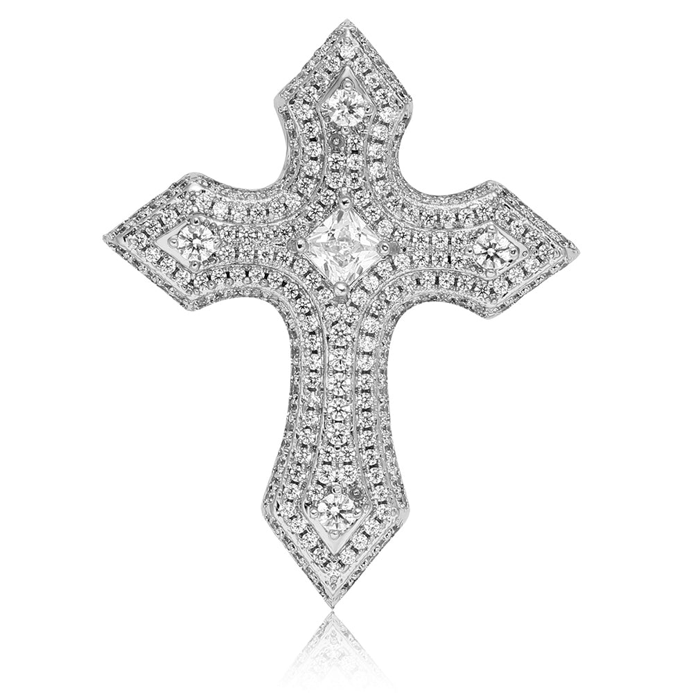 Clustered Iced Cross Pendant