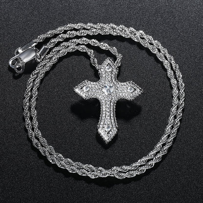 Clustered Iced Cross Pendant