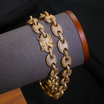 S925 Puffed Anchor Mariner Bracelet