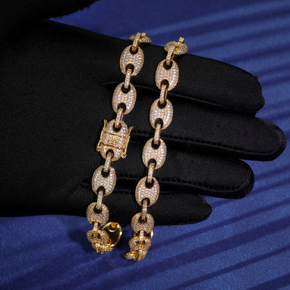 S925 Puffed Anchor Mariner Bracelet