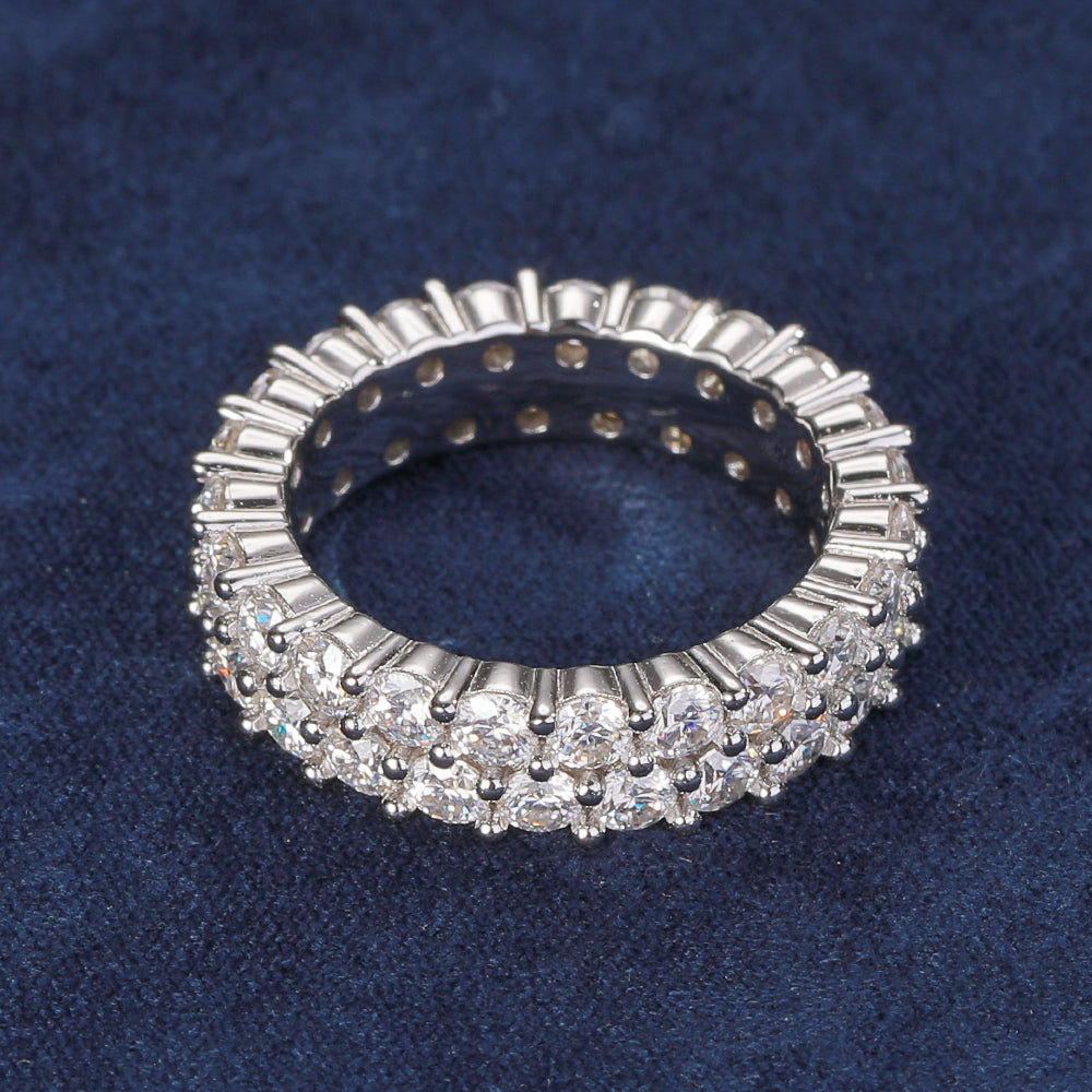 6mm Two Row Moissanite Eternity Ring