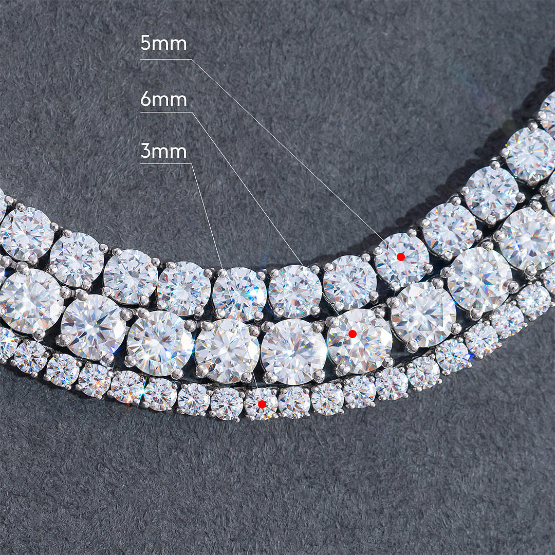 925 Sterling Silver Moissanite Tennis Chain