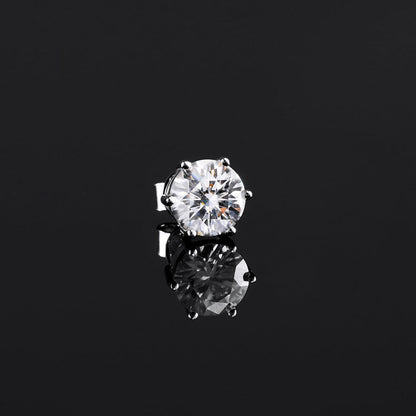 S925 Round Cut Moissanite Earrings